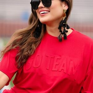 Size large Jess Lea EMBOSSED GO TEAM TEE